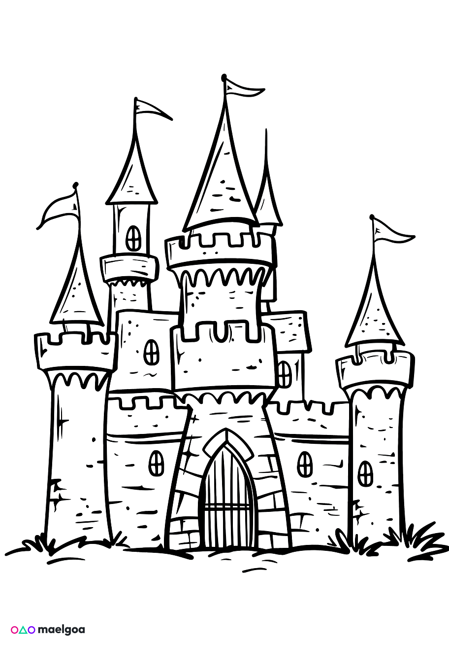 Image gratuite Coloriage château 1