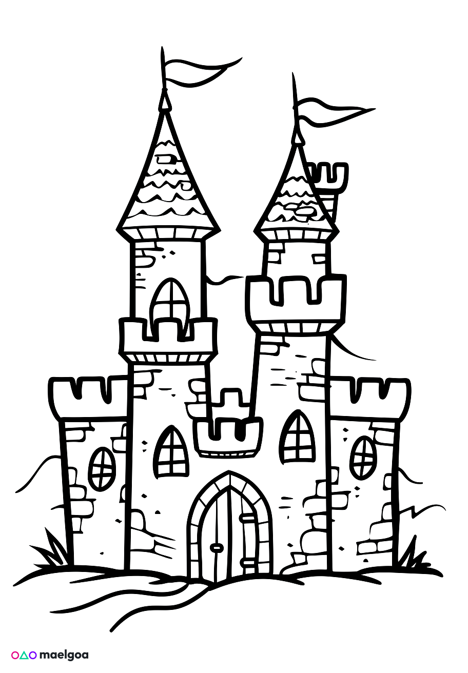 Image gratuite Coloriage château 2