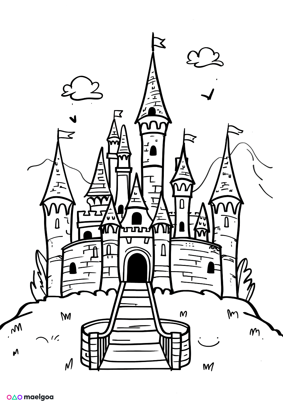 Image gratuite Coloriage château 4