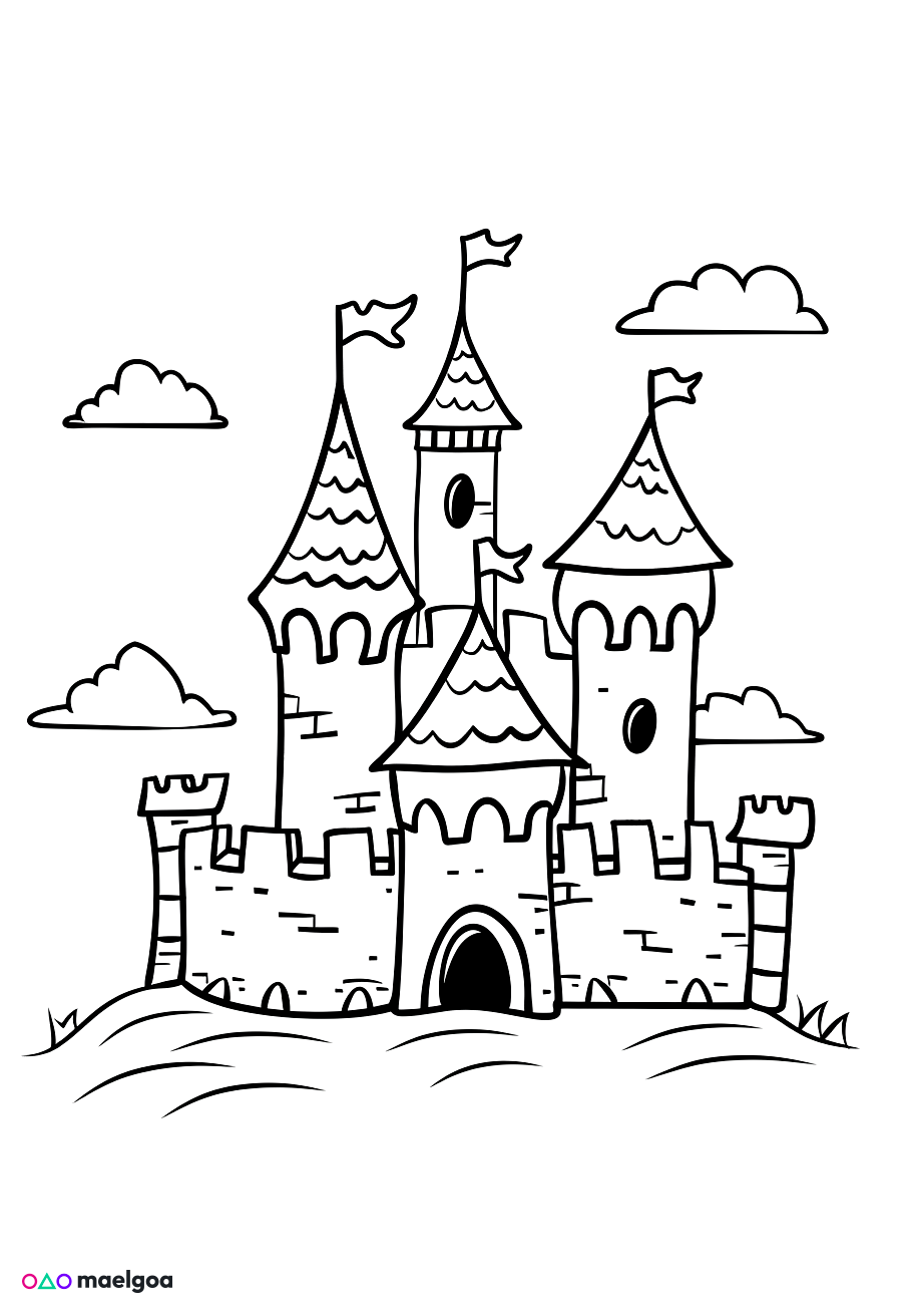 Image gratuite Coloriage château 5