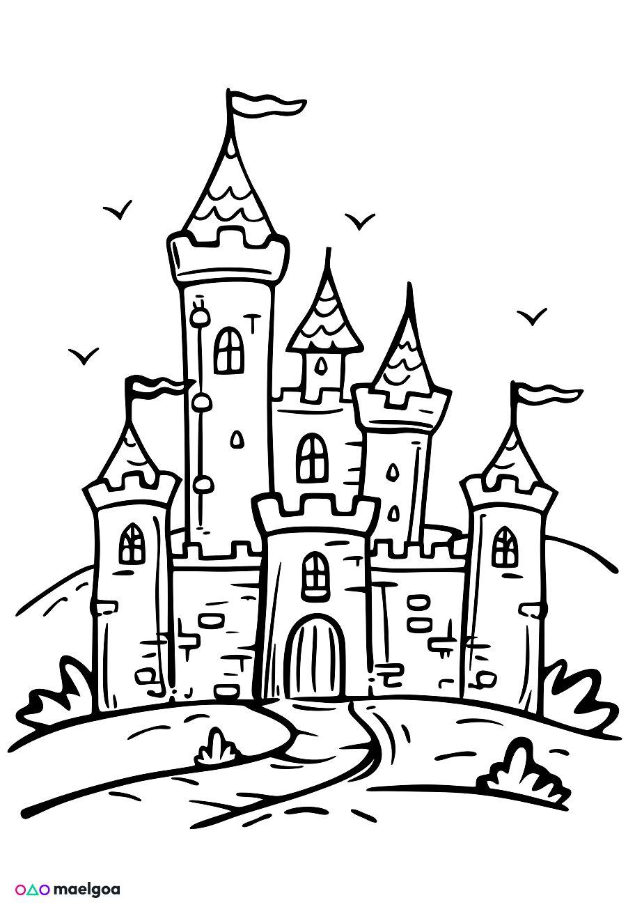 Image gratuite Coloriage château 7