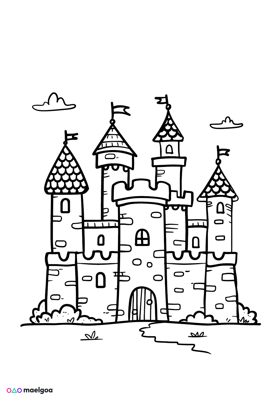 Image gratuite Coloriage château 8