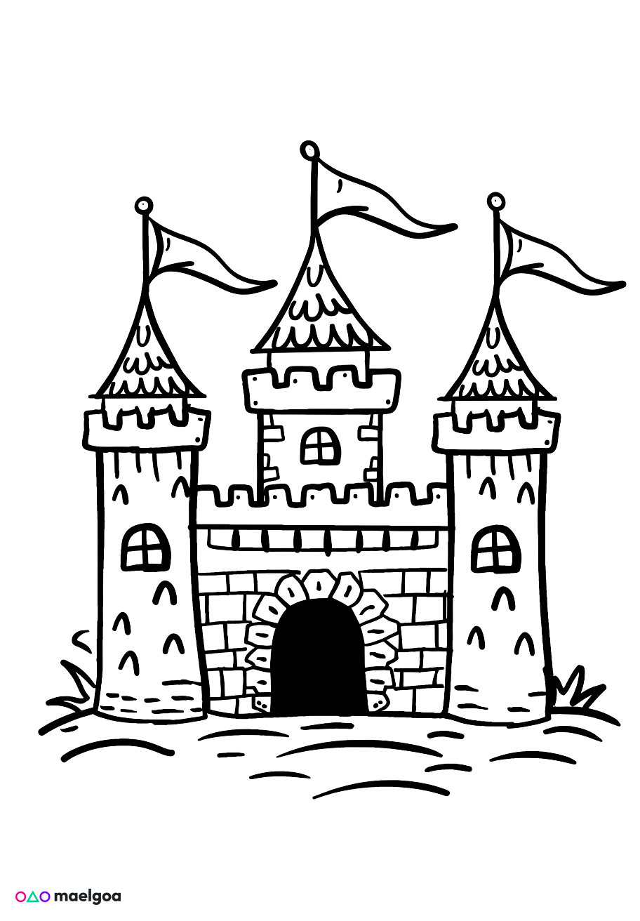 Image gratuite Coloriage château 9