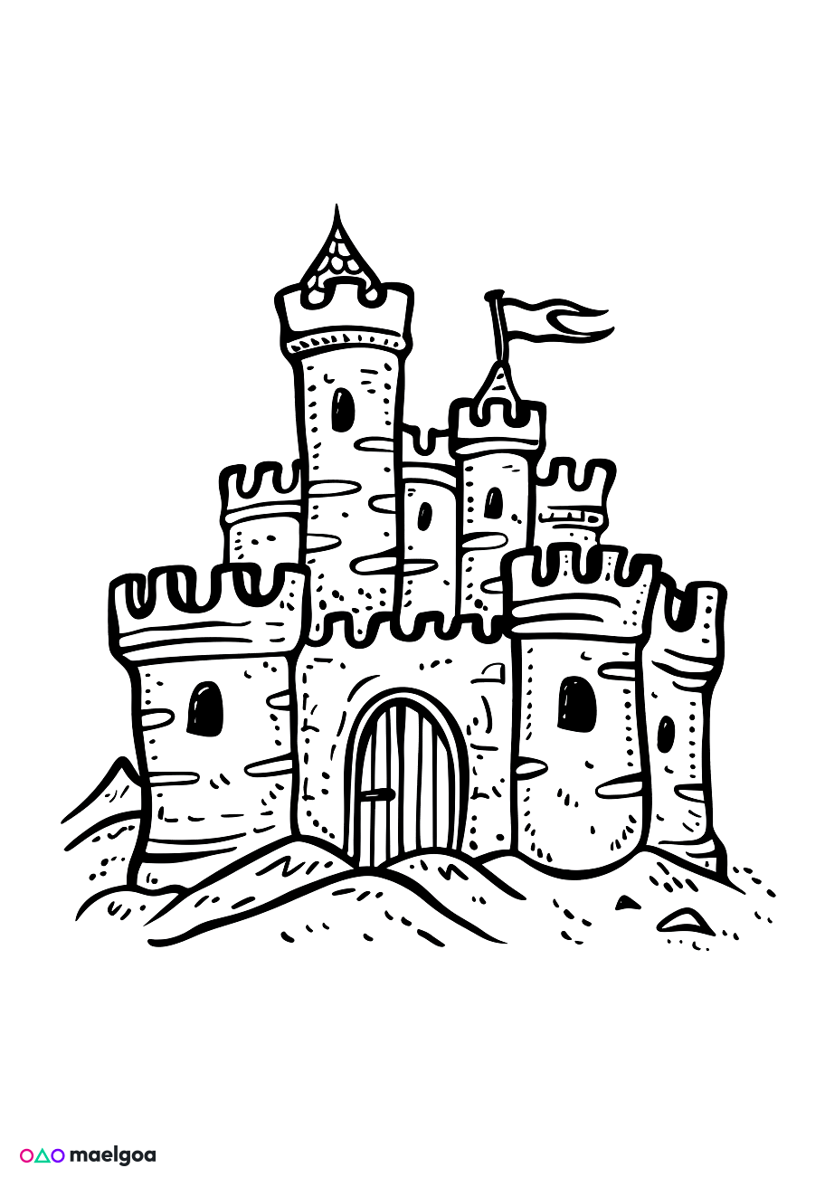 Image gratuite Coloriage château de sable 2