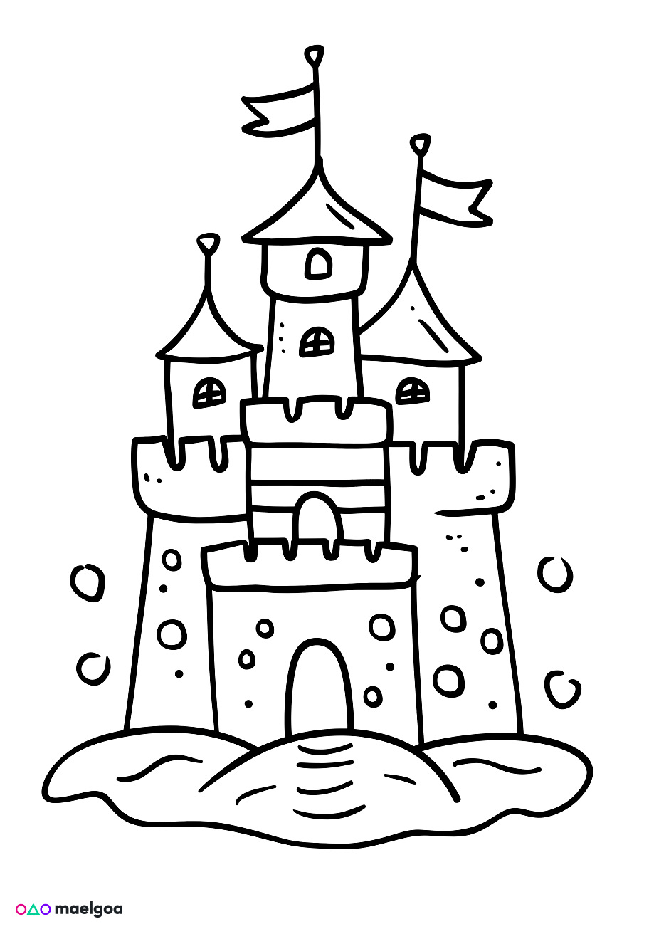 Image gratuite Coloriage château de sable 3
