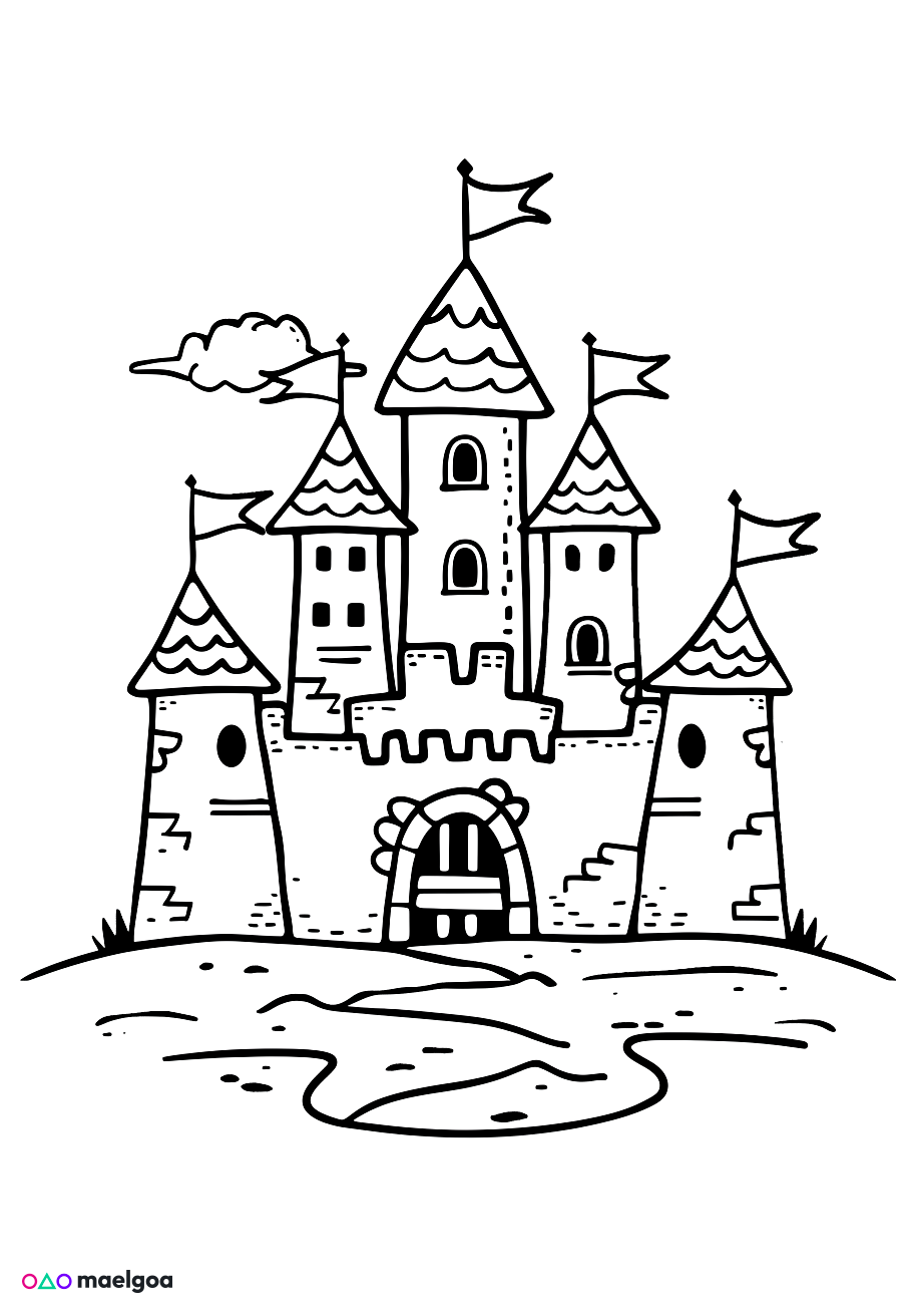 Image gratuite Coloriage château de sable 4