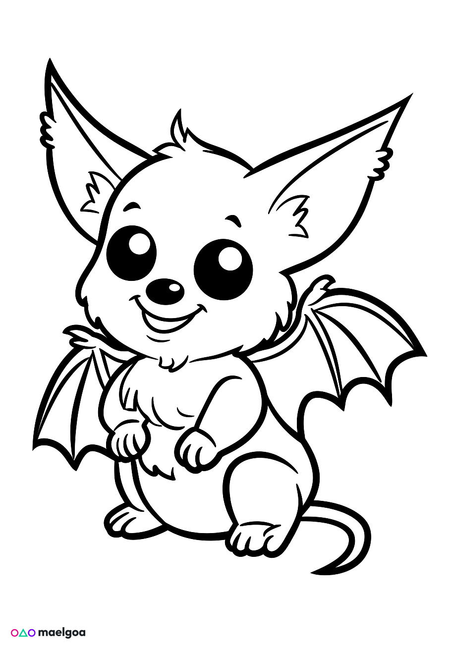 Image gratuite Coloriage chauve-souris 2