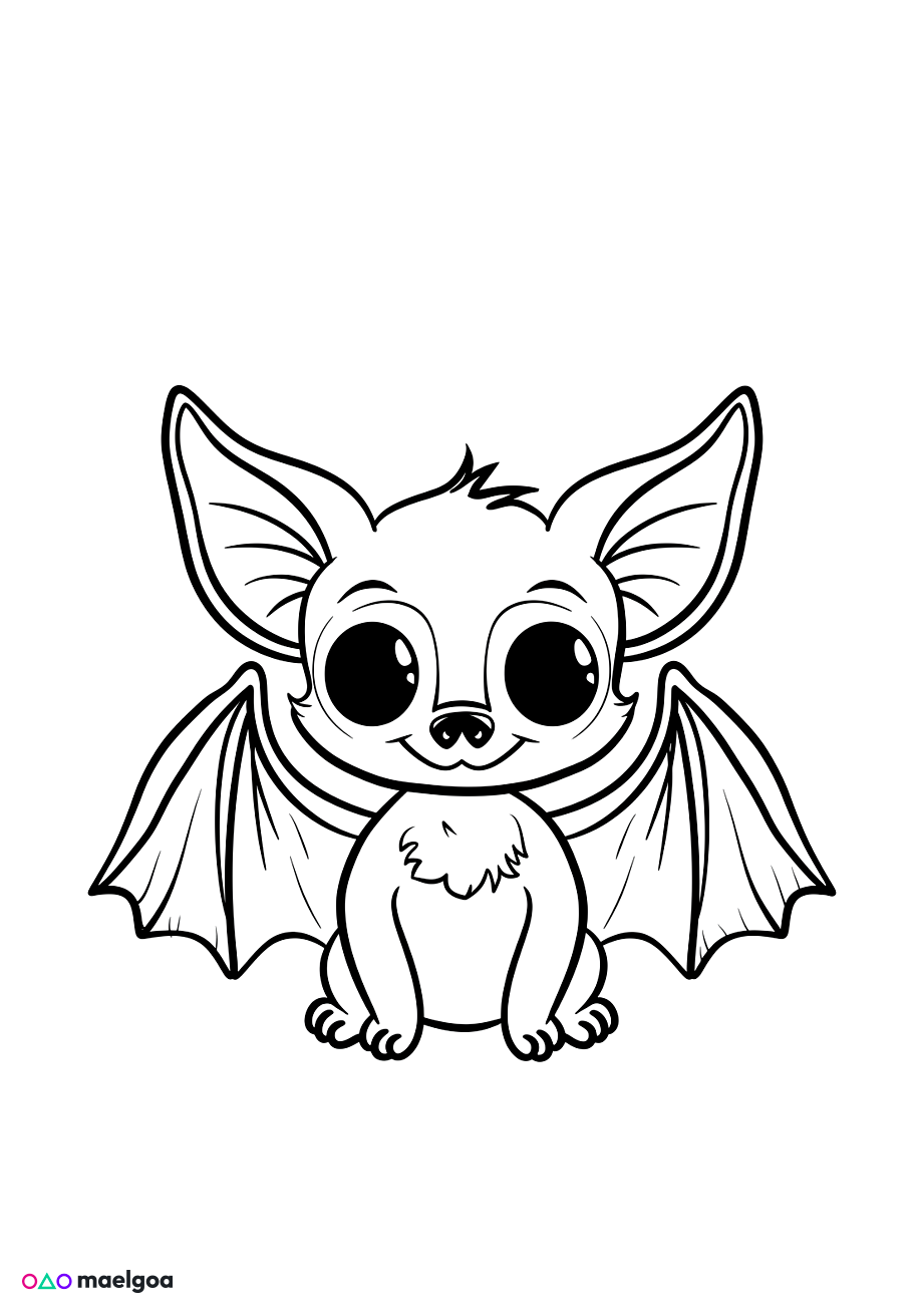 Image gratuite Coloriage chauve-souris 3