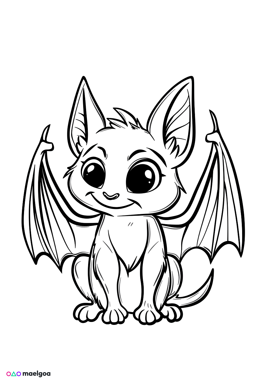 Image gratuite Coloriage chauve-souris 4