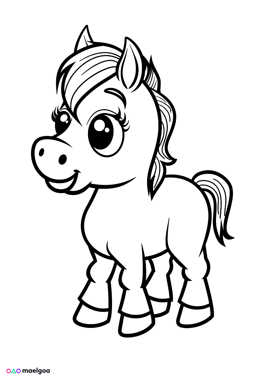 Image gratuite Coloriage cheval mignon 1