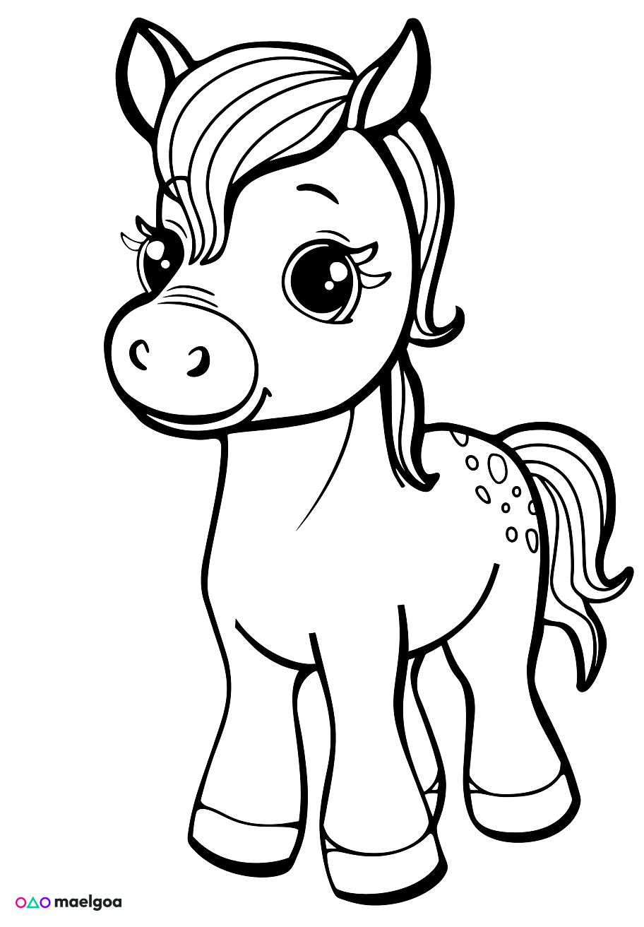 Image gratuite Coloriage cheval mignon 2