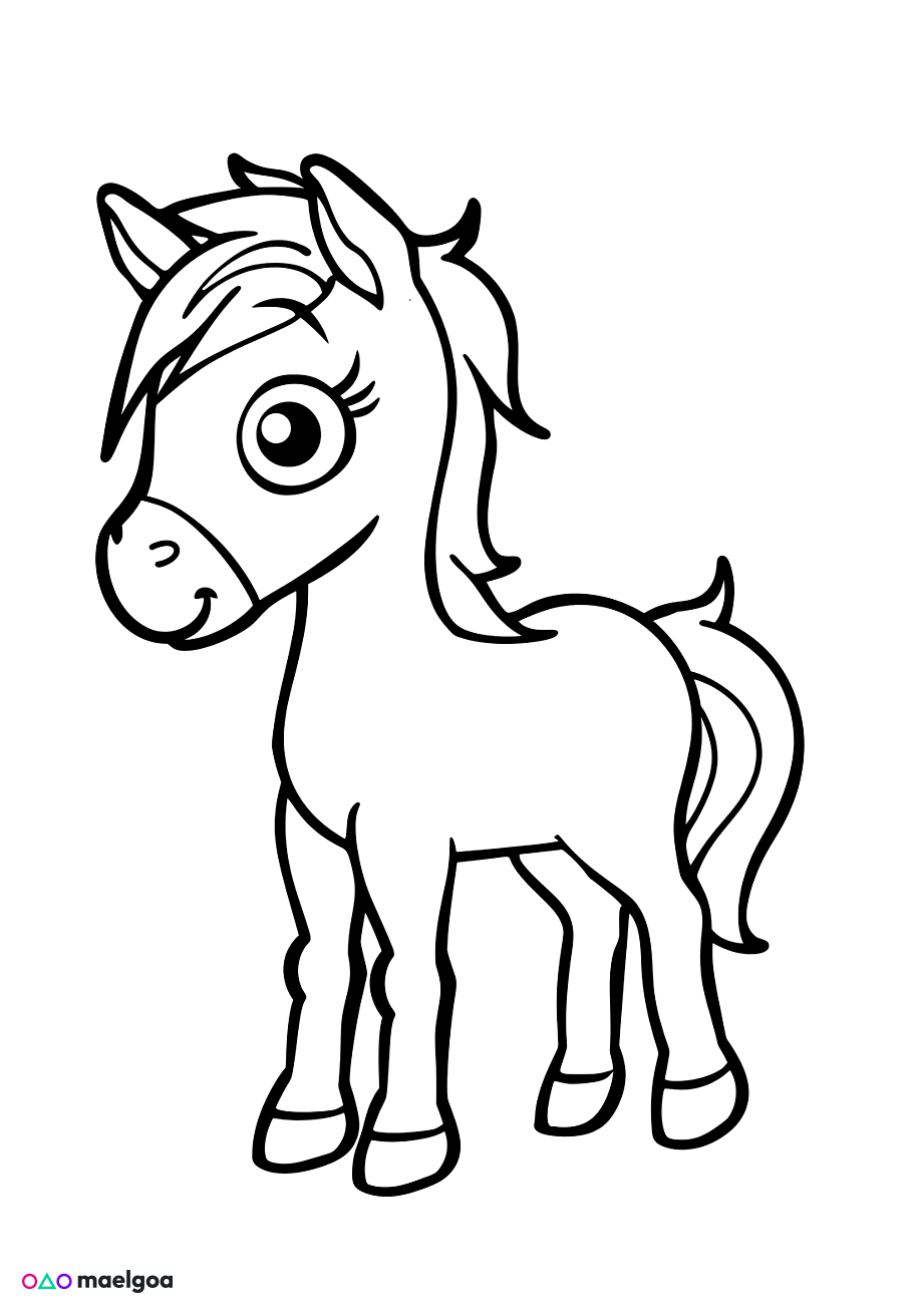 Image gratuite Coloriage cheval mignon 5