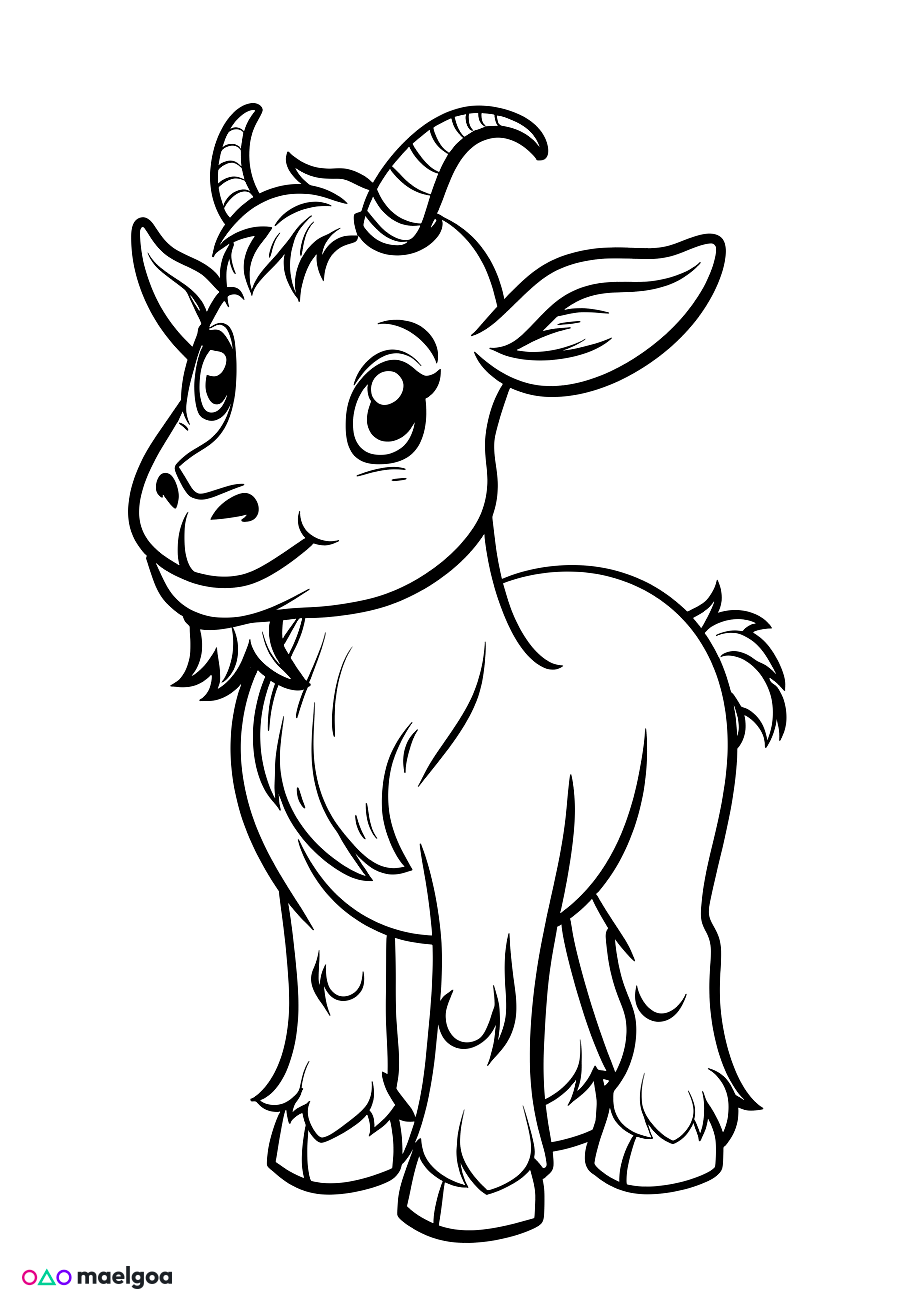 Image gratuite Coloriage chèvre mignonne 1