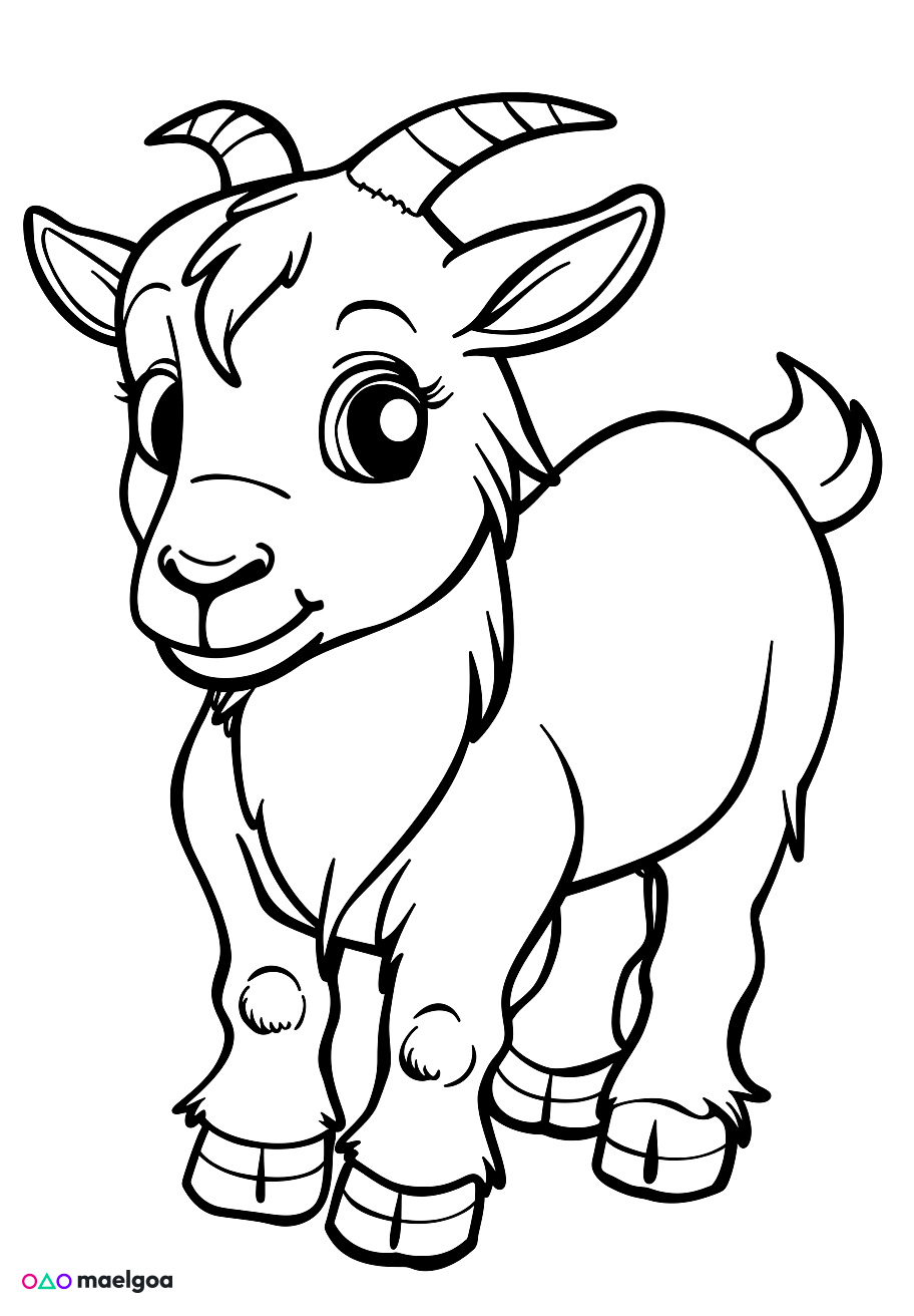 Image gratuite Coloriage chèvre mignonne 3