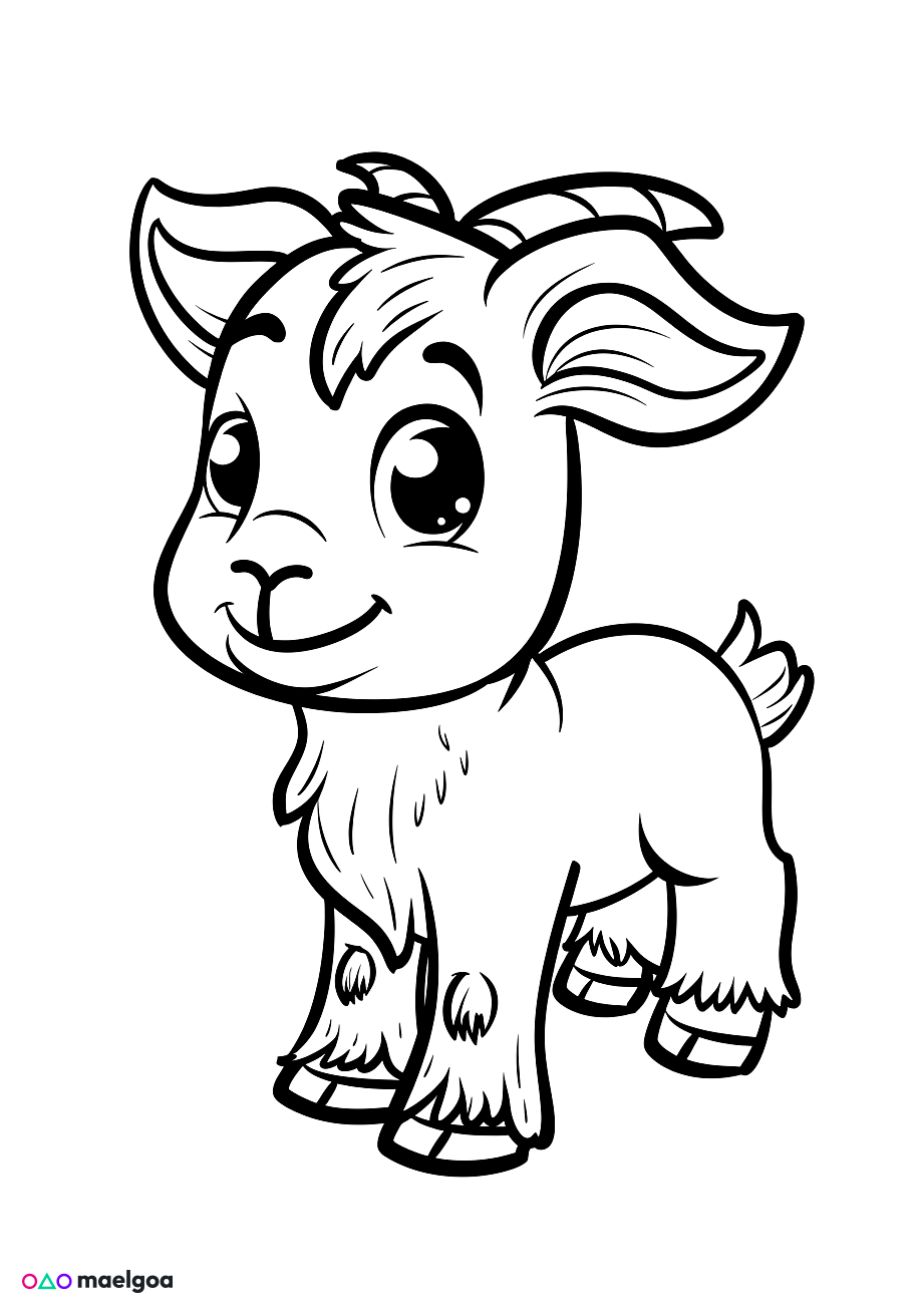Image gratuite Coloriage chèvre mignonne 4