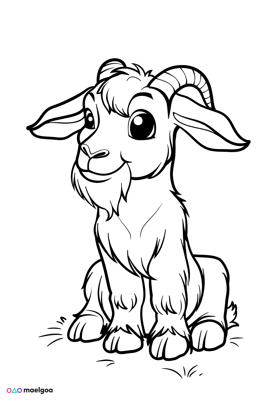 Image gratuite Coloriage chèvre mignonne 7