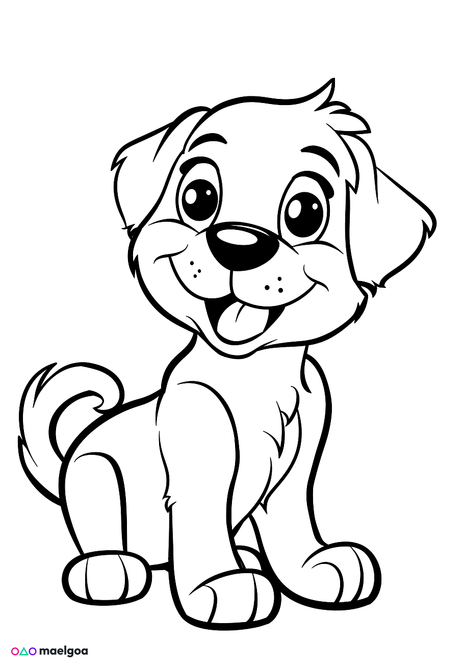 Image gratuite Coloriage chien mignon 2