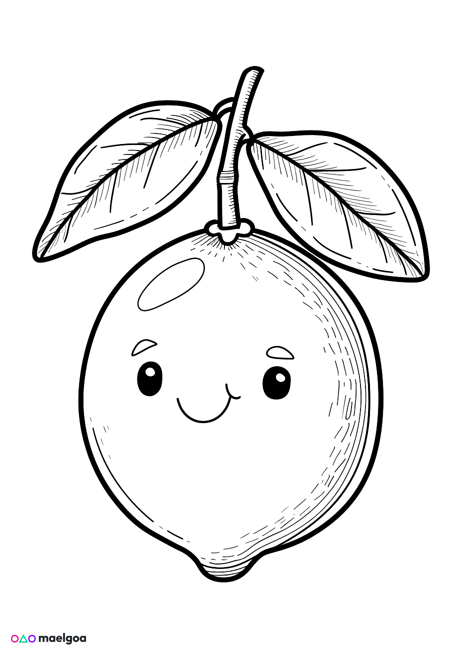 Image gratuite Coloriage citron 1
