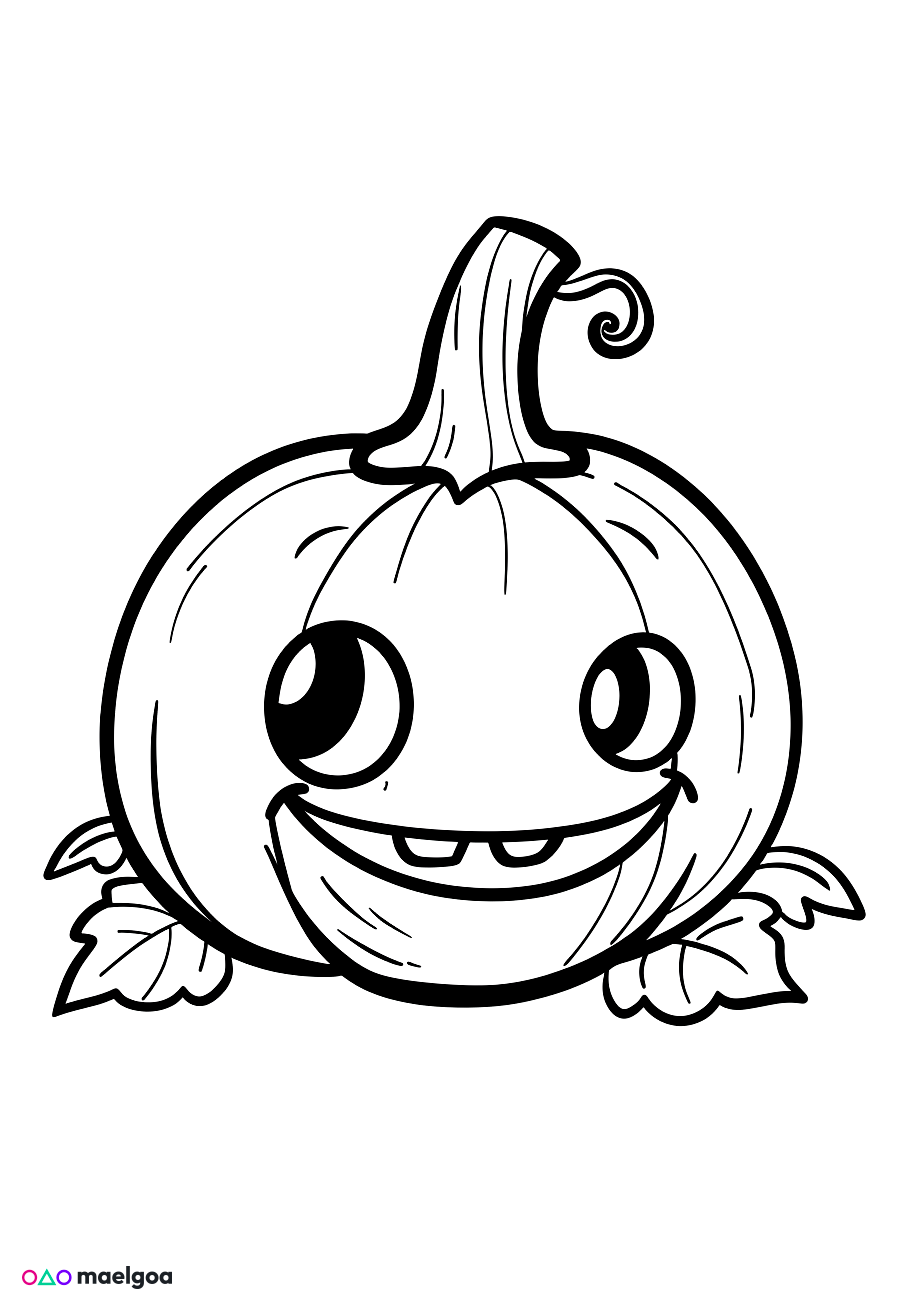 Image gratuite Coloriage citrouille 10