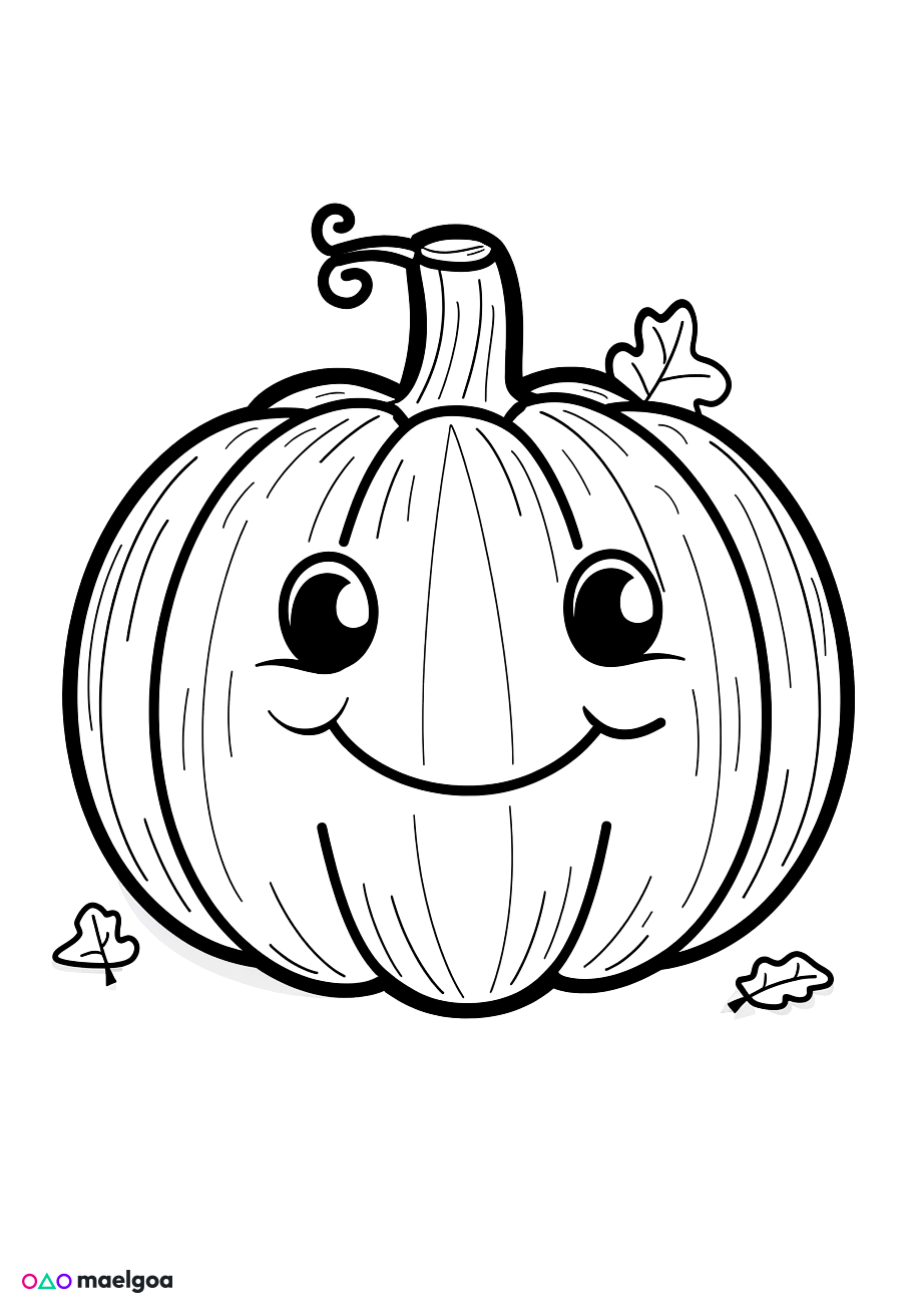 Image gratuite Coloriage citrouille 3