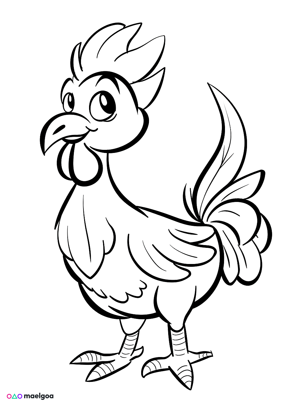 Image gratuite Coloriage coq 1