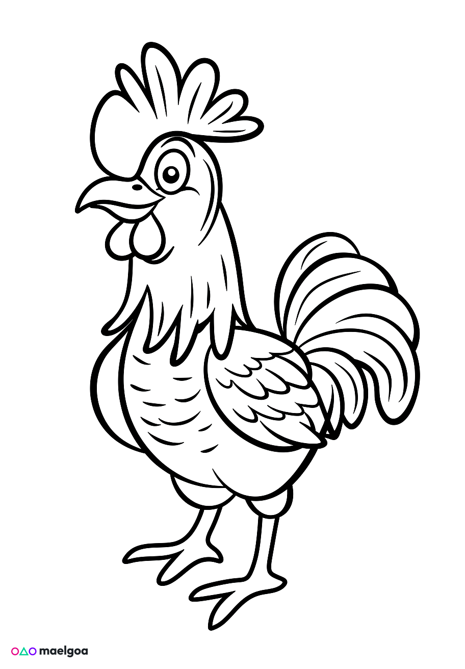 Image gratuite Coloriage coq 3