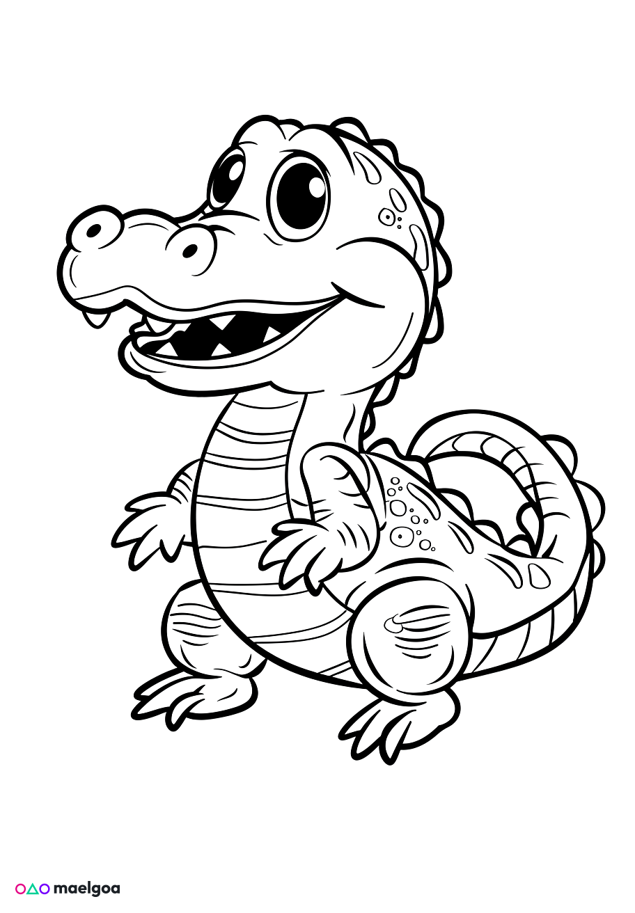 Image gratuite Coloriage crocodile 1