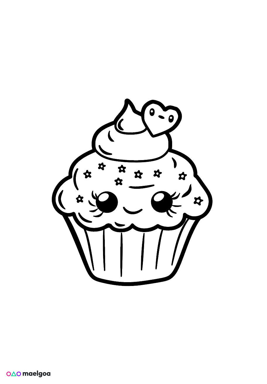 Image gratuite Coloriage cupcake 1