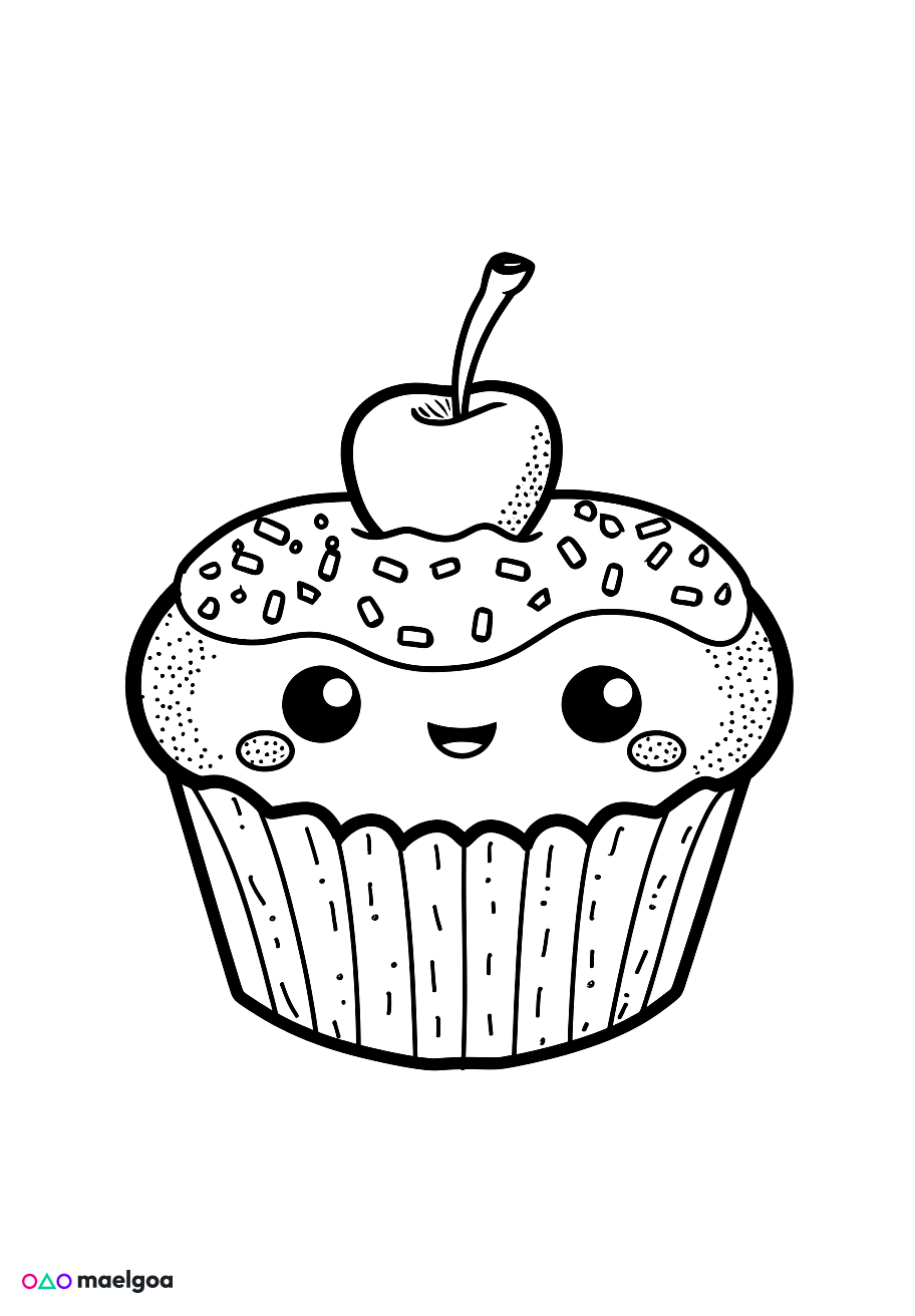 Image gratuite Coloriage cupcake 2