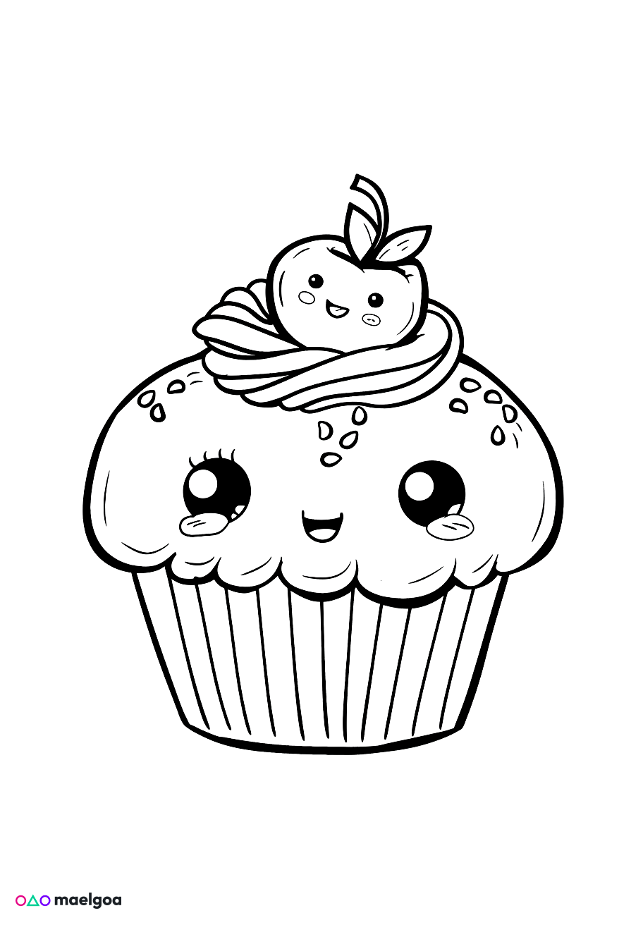 Image gratuite Coloriage cupcake 3