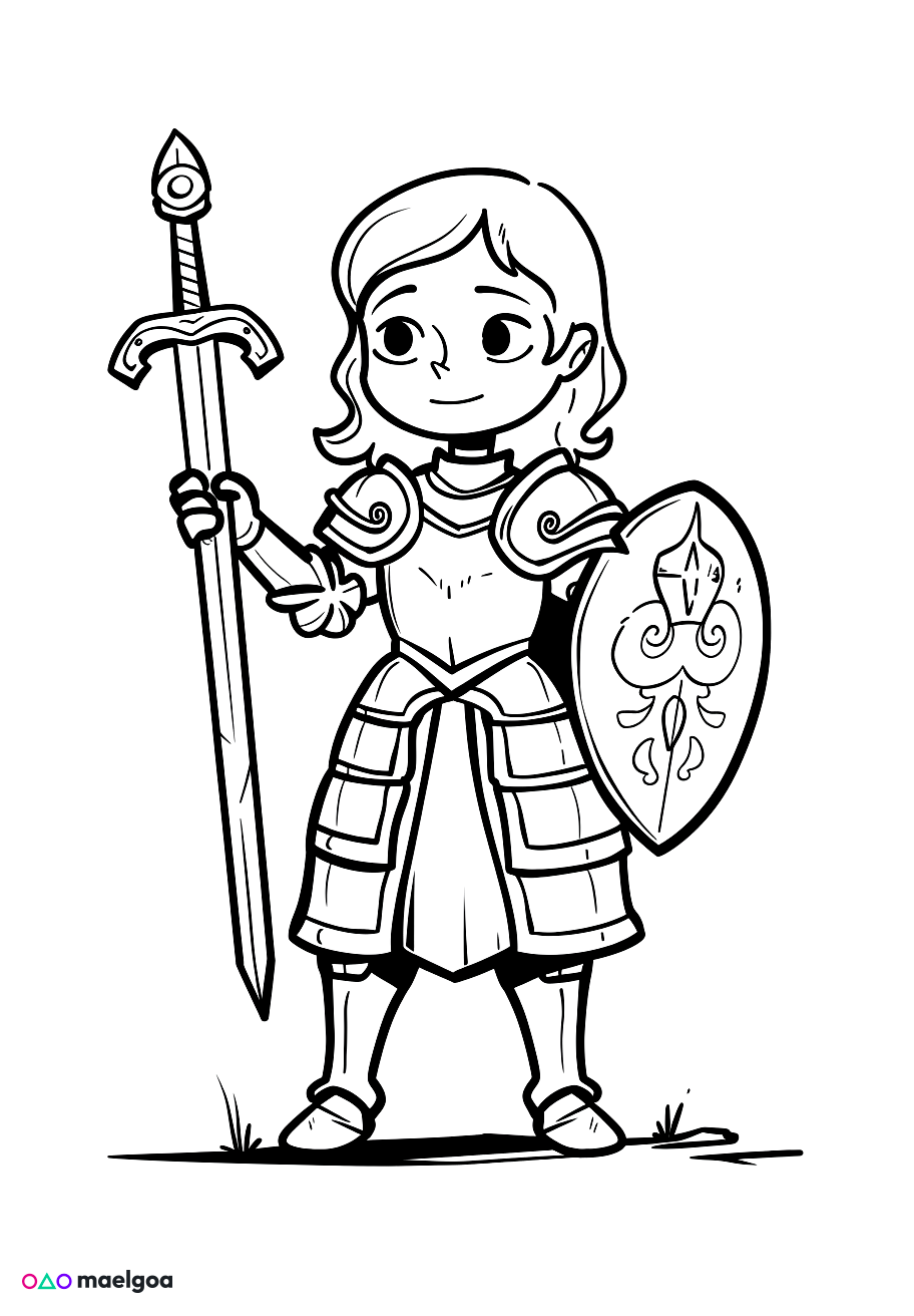 Image gratuite Coloriage de Jeanne d&rsquo;Arc 2