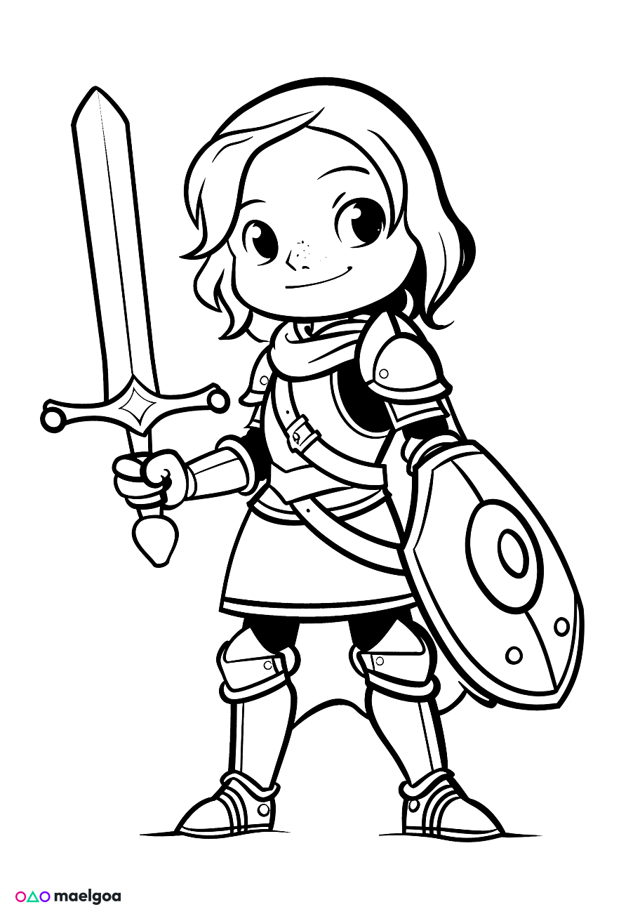 Image gratuite Coloriage de Jeanne d&rsquo;Arc 3