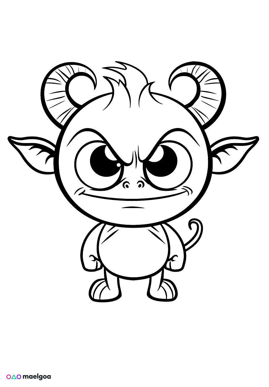 Image gratuite Coloriage diable 1
