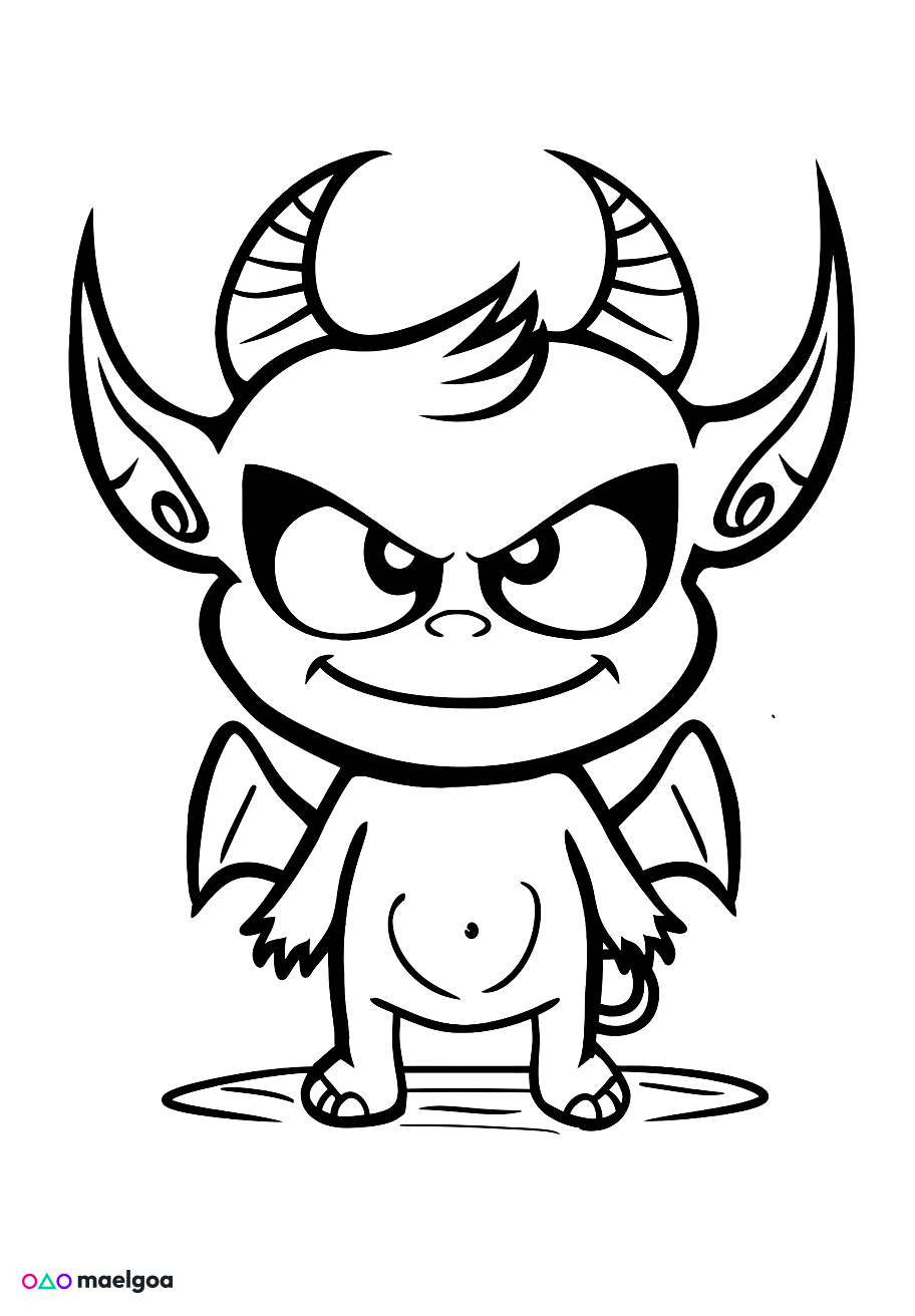 Image gratuite Coloriage diable 5