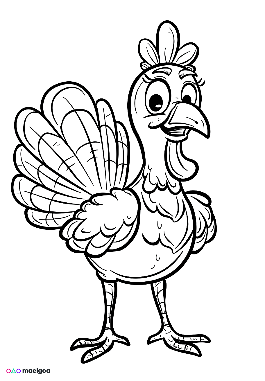 Image gratuite Coloriage dinde 2