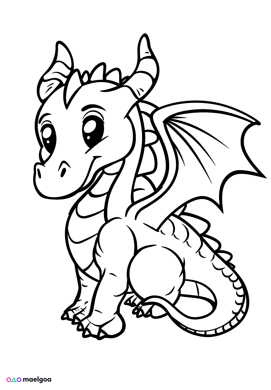 Image gratuite Coloriage dragon 1