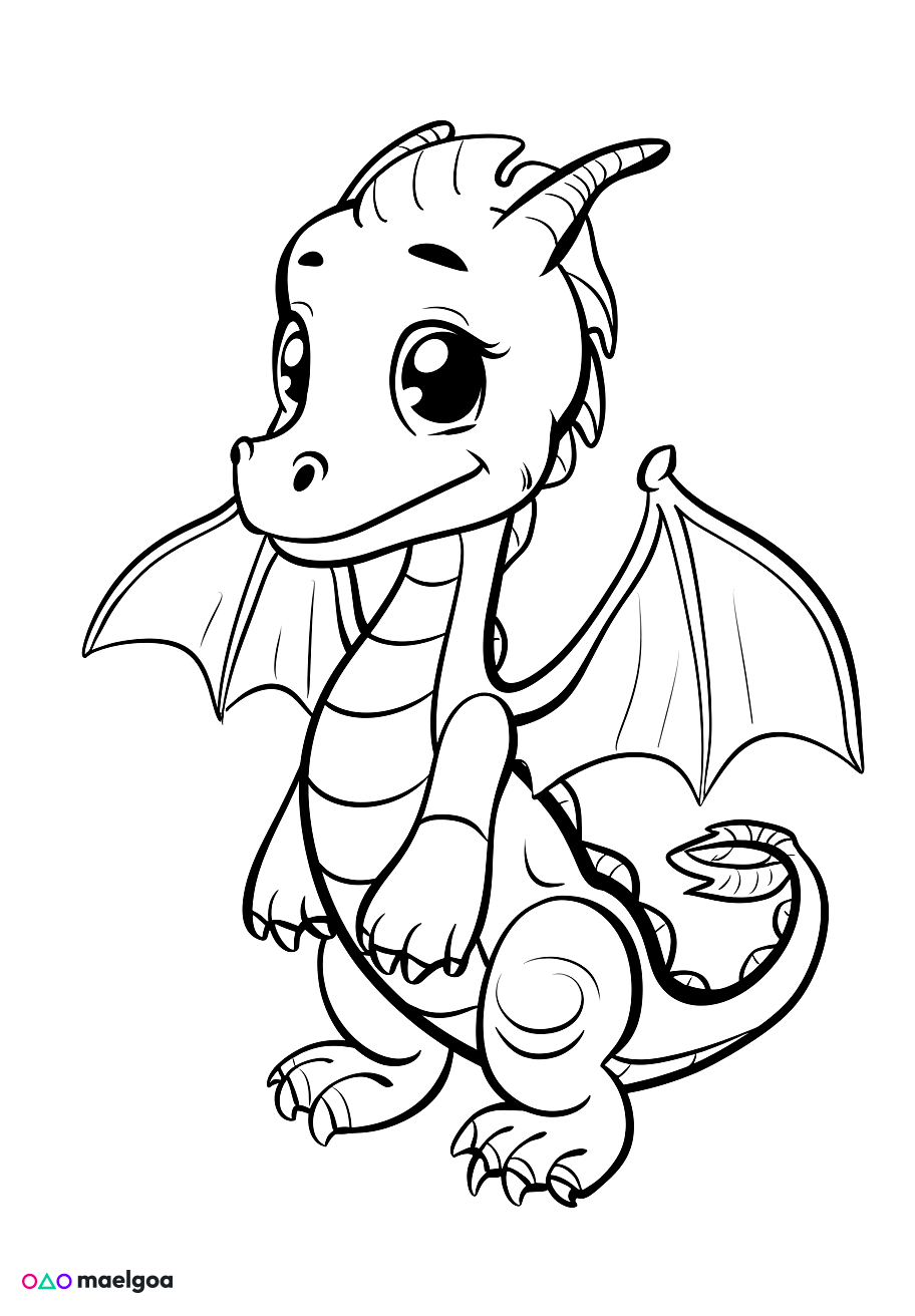 Image gratuite Coloriage dragon 2