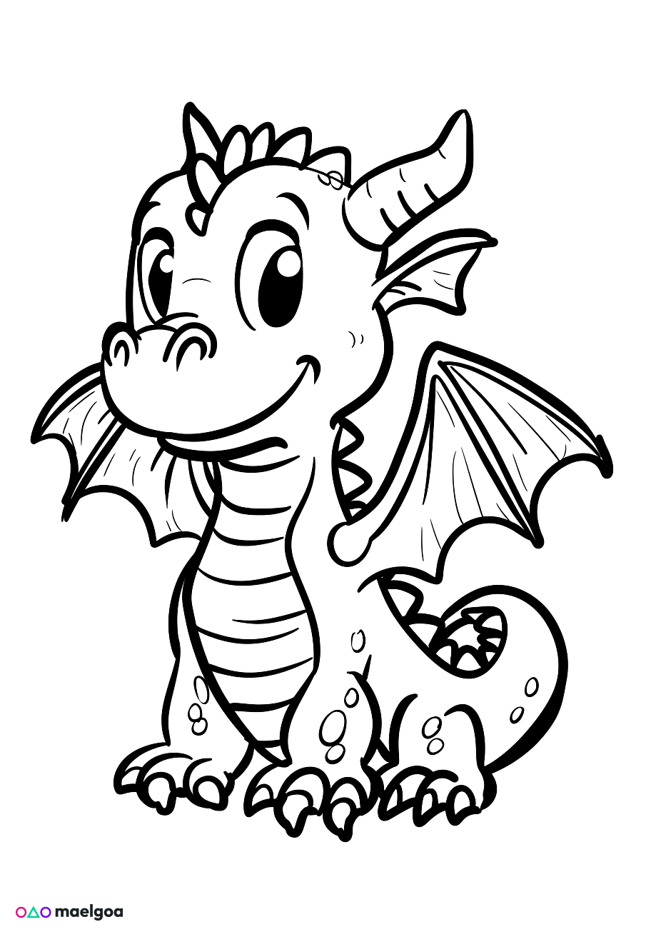 Image gratuite Coloriage dragon 3