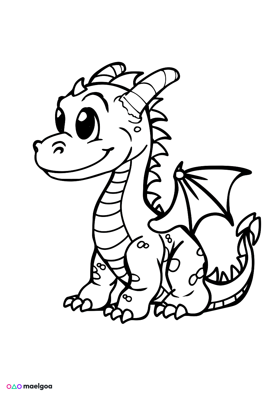 Image gratuite Coloriage dragon 5