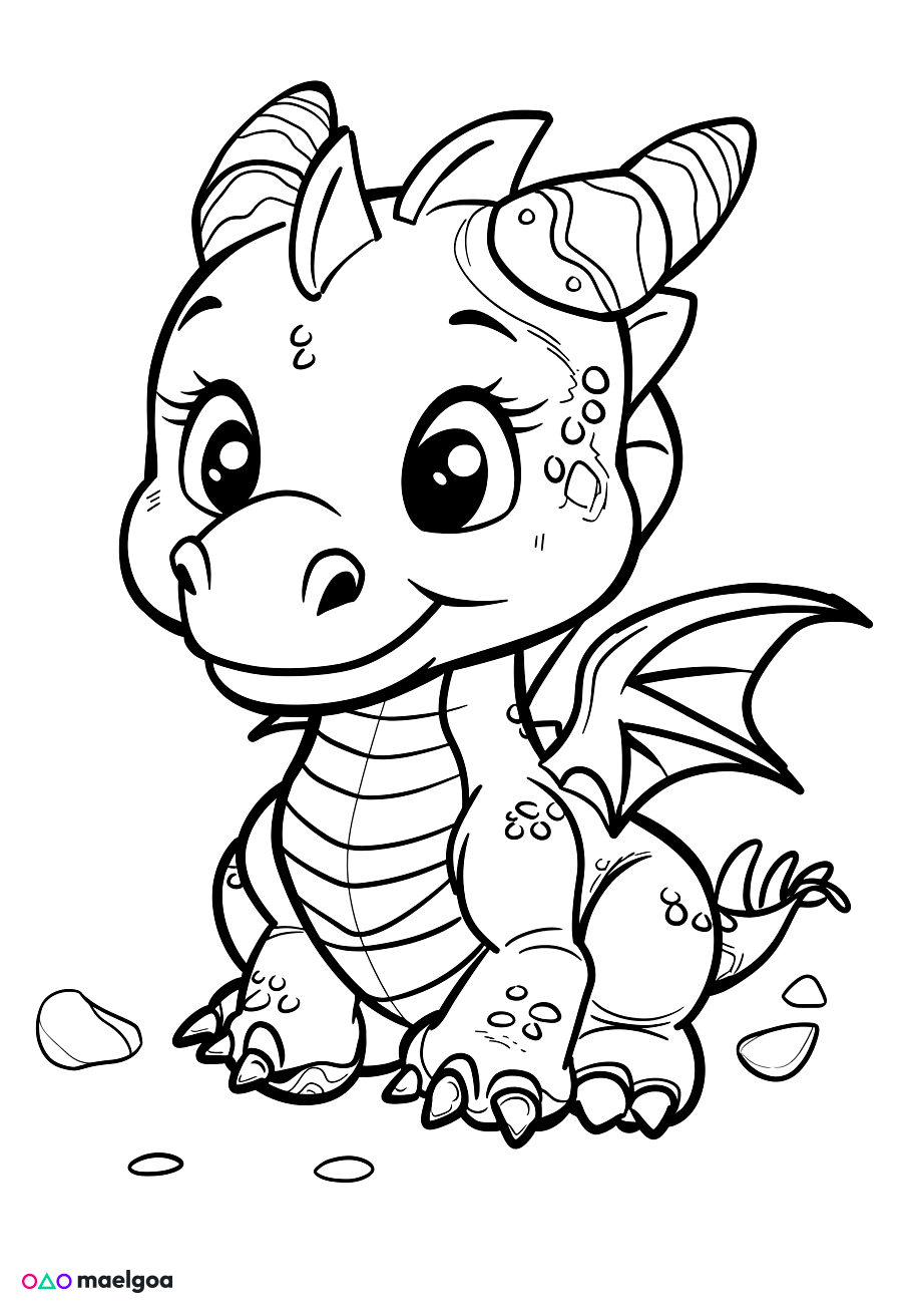 Image gratuite Coloriage dragon 6