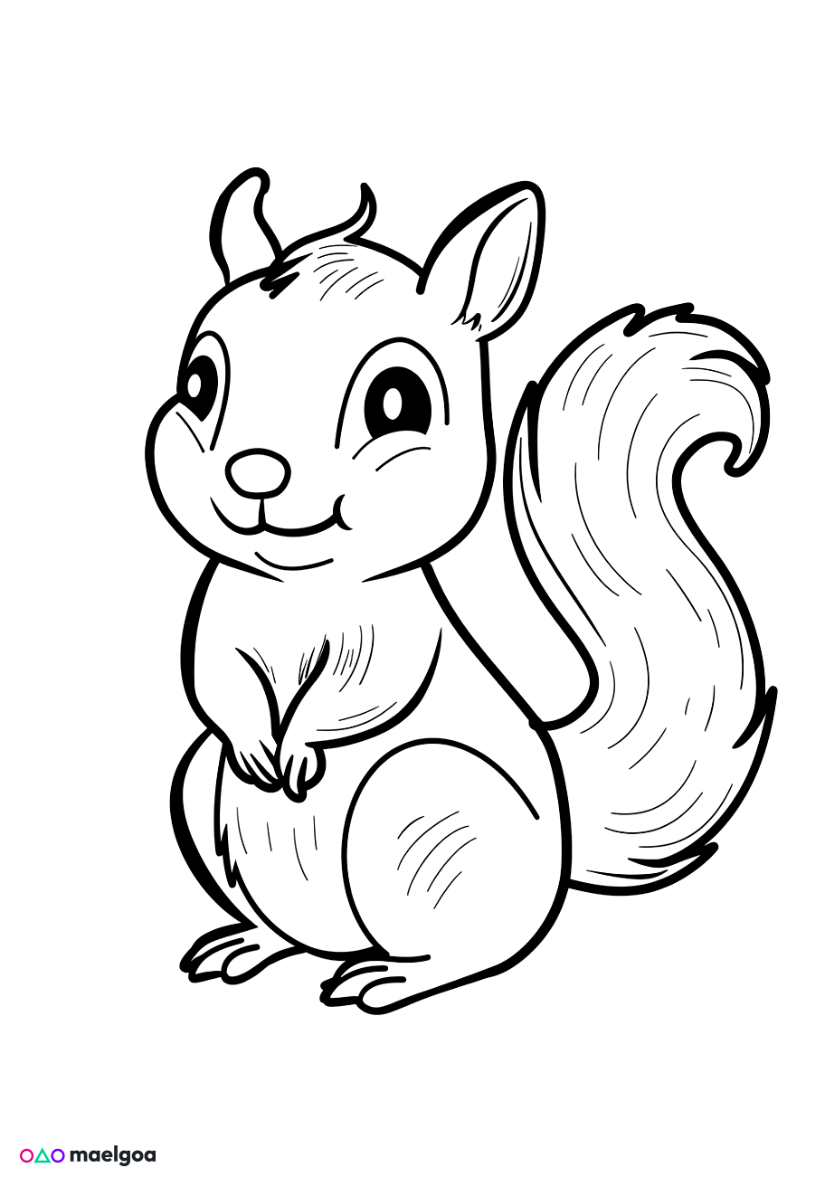 Image gratuite Coloriage écureuil 1