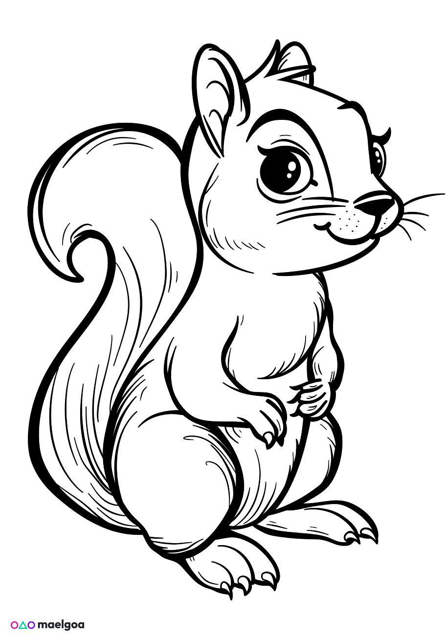 Image gratuite Coloriage écureuil 2