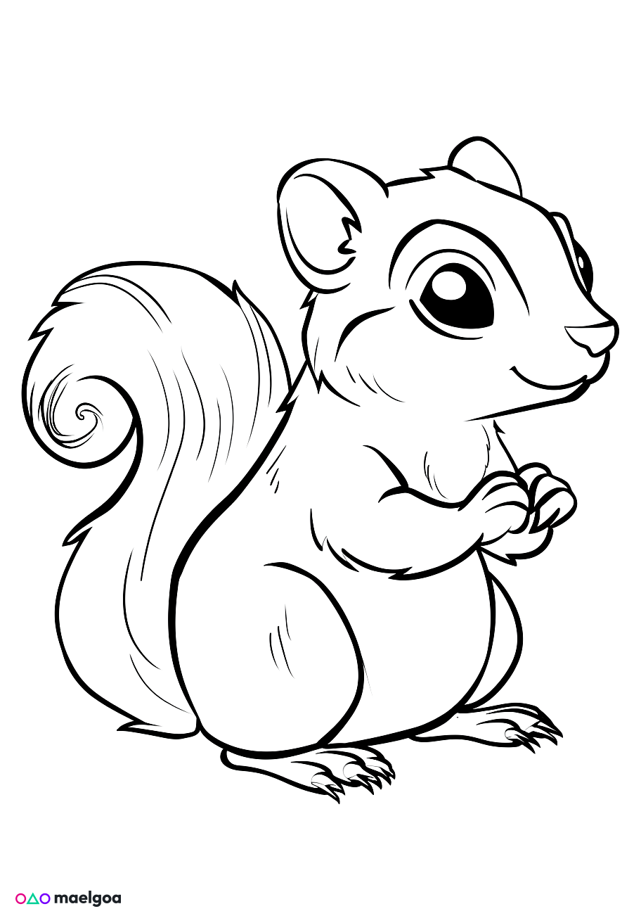 Image gratuite Coloriage écureuil 3
