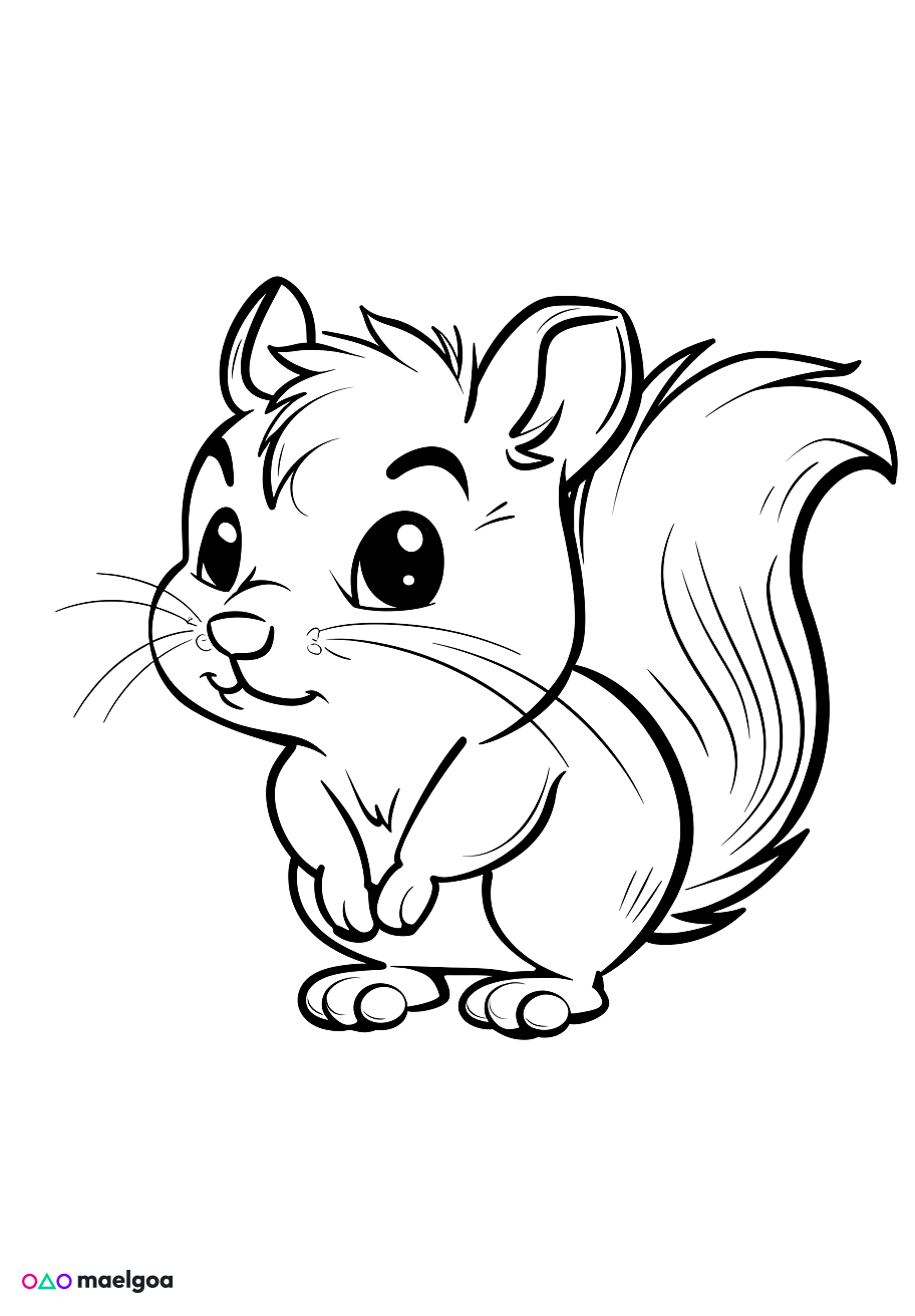 Image gratuite Coloriage écureuil 4