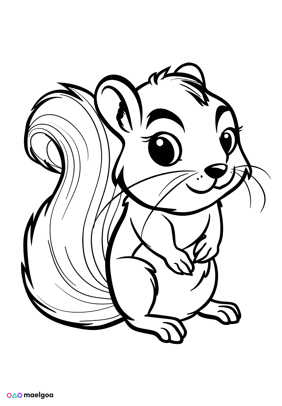 Image gratuite Coloriage écureuil 5