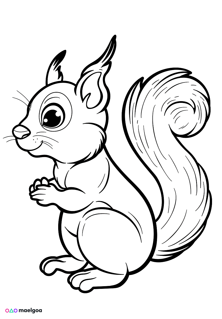 Image gratuite Coloriage écureuil 6