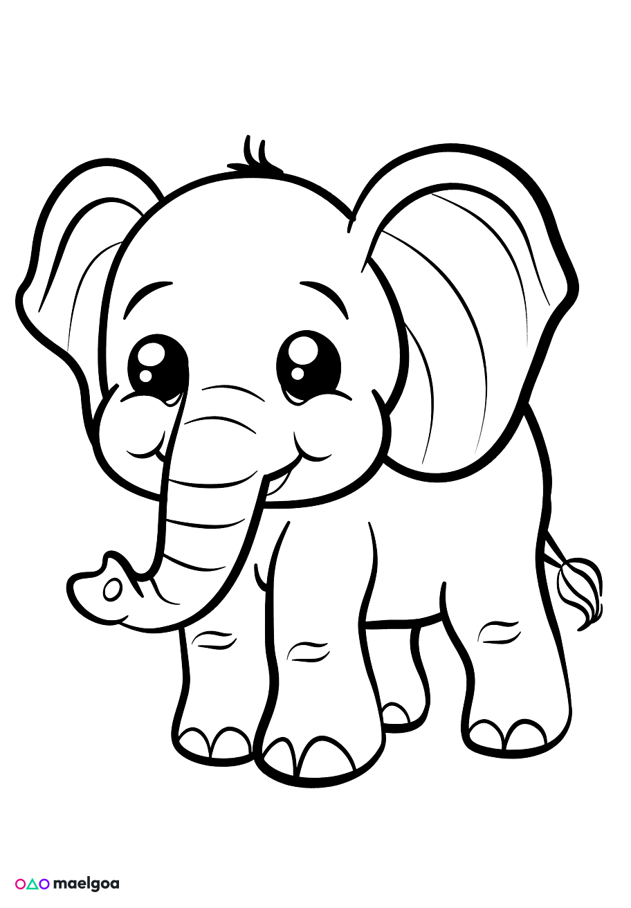 Image gratuite Coloriage éléphant 2