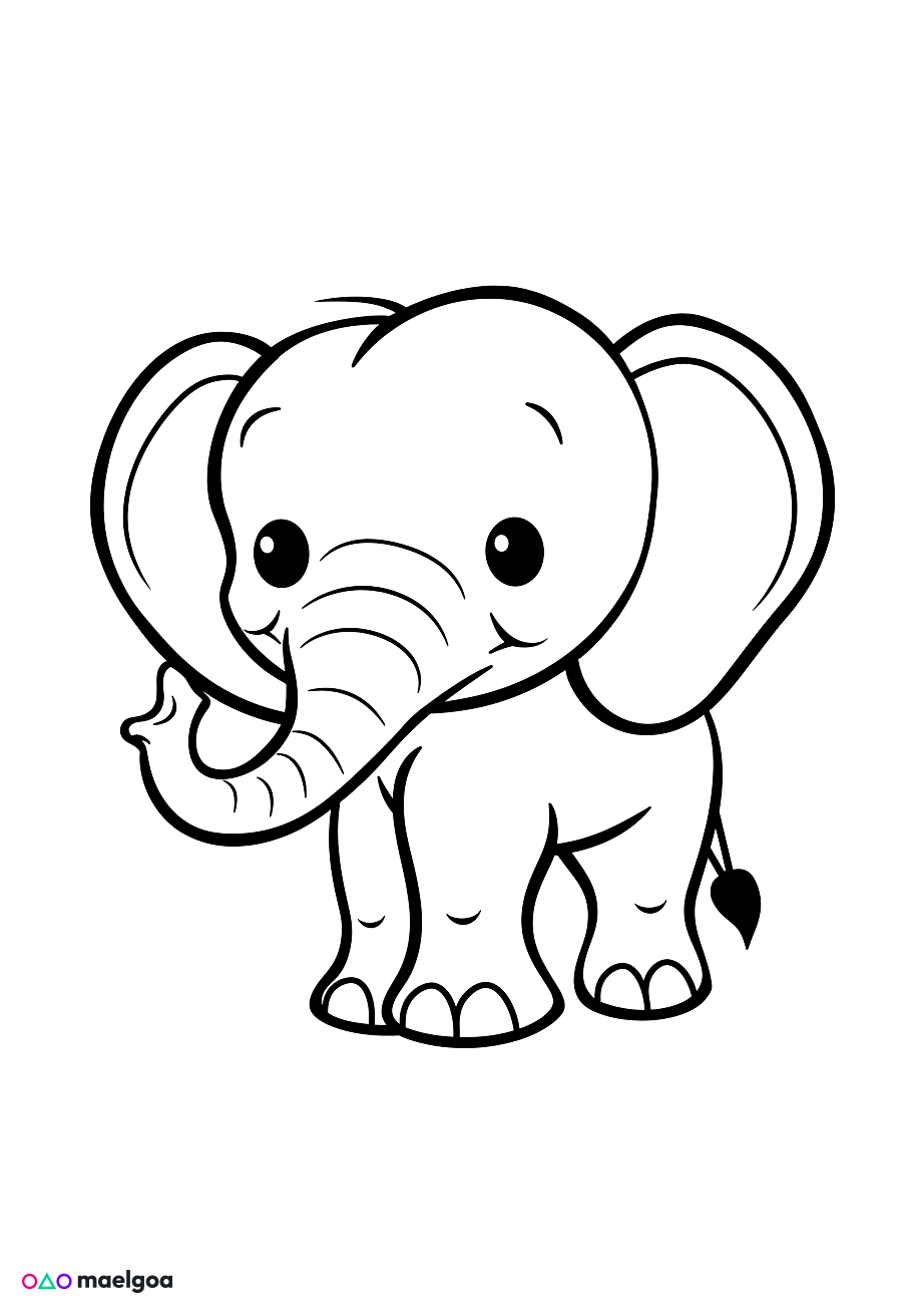 Image gratuite Coloriage éléphant 5