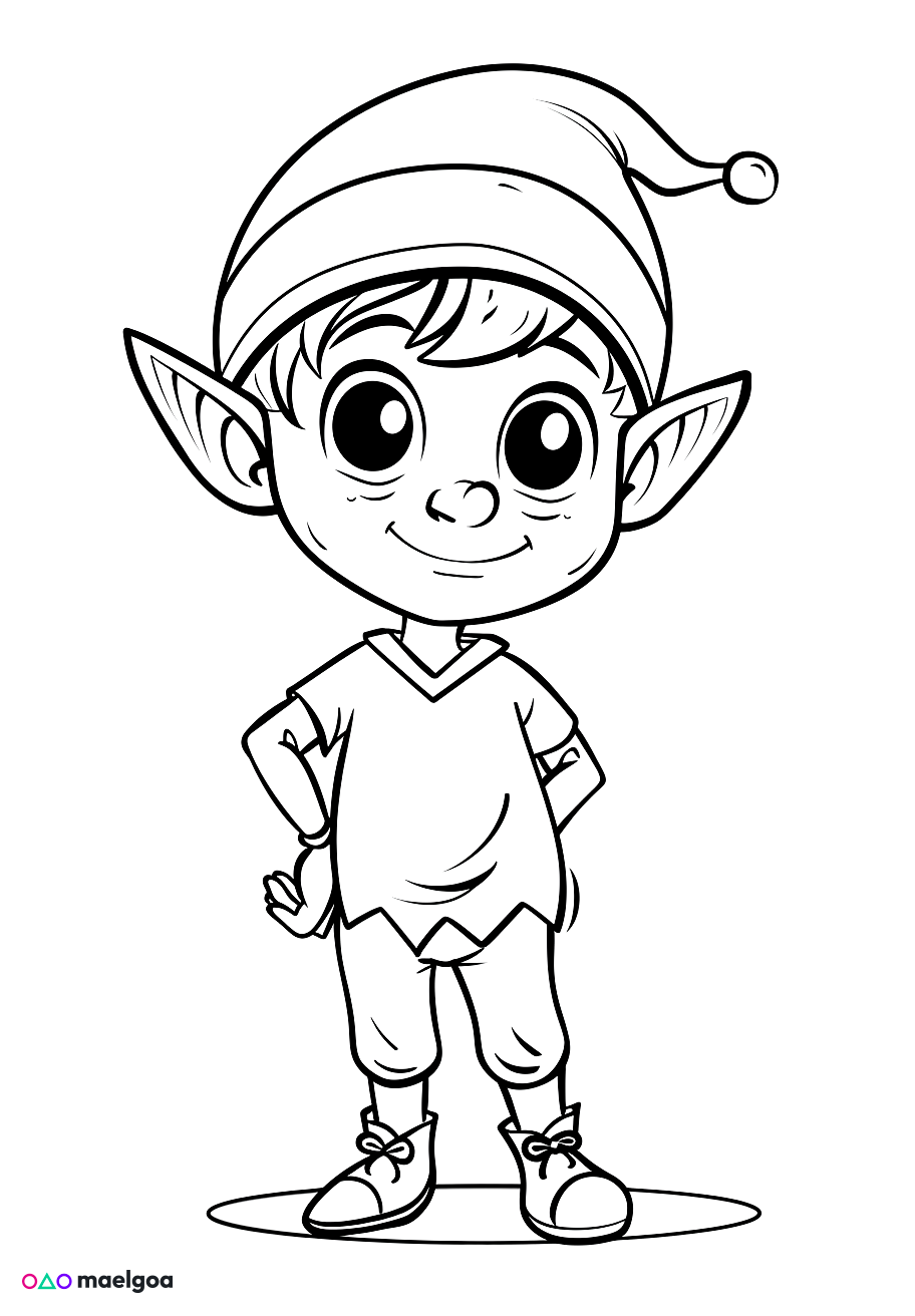 Image gratuite Coloriage elfe 1