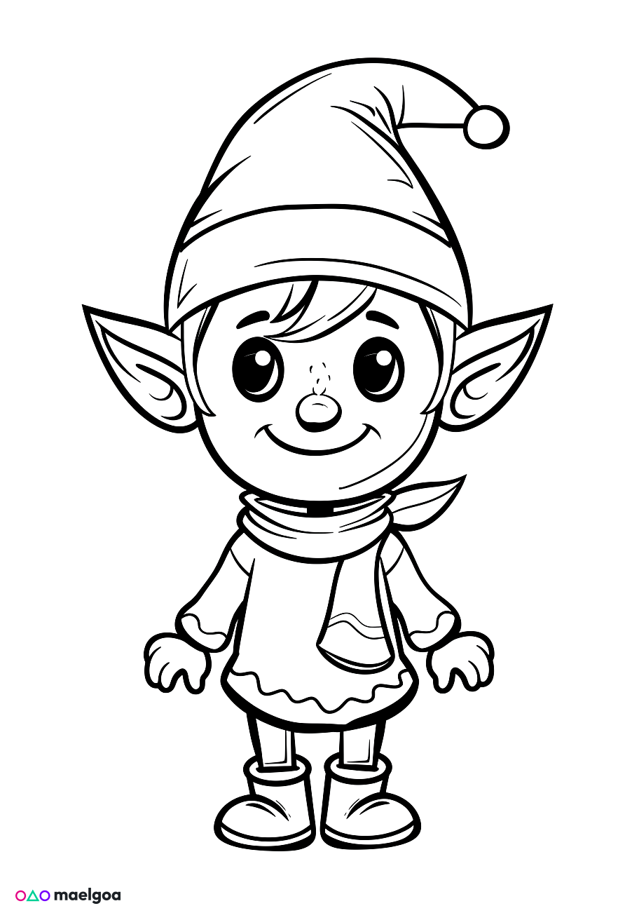 Image gratuite Coloriage elfe 4